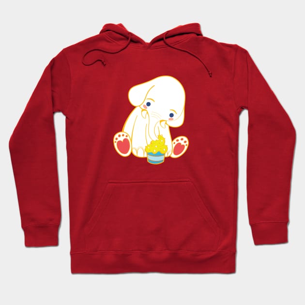Red marshmallow hoodie top